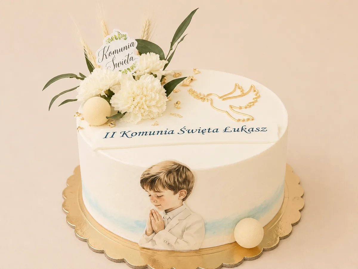 Tort komunijny dla chłopca